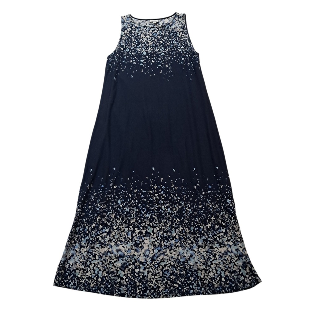 Pure Jill J. Jill Maxi‎ Dress Womens Large Blue Confetti Coastal Nautical Resort